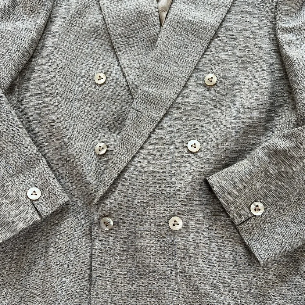 Vintage 90s Louis Roth Blazer 40S Grey Double Breasted Sport Coat Old Money